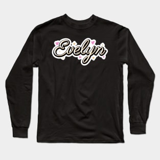 Evelyn name cute design Long Sleeve T-Shirt